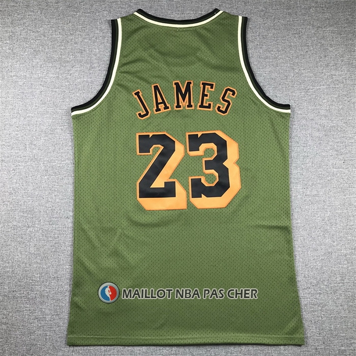 Maillot Los Angeles Lakers LeBron James NO 23 Mitchell & Ness 2018-19 Vert
